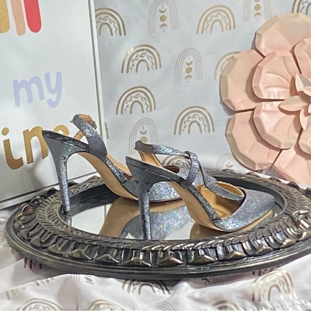 Jessica Simpson Glittering Silver Heels